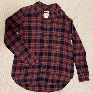 American Eagle Maroon Flannel Size M